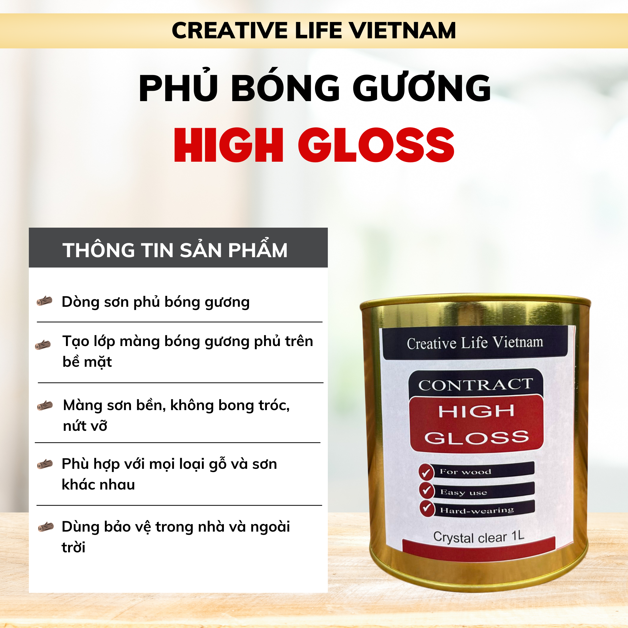 High Gloss - Phủ gốc dầu bóng